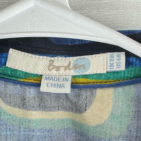 Boden Iris Geometric Sleeveless Button Front Midi Dress - Picture 6 of 7